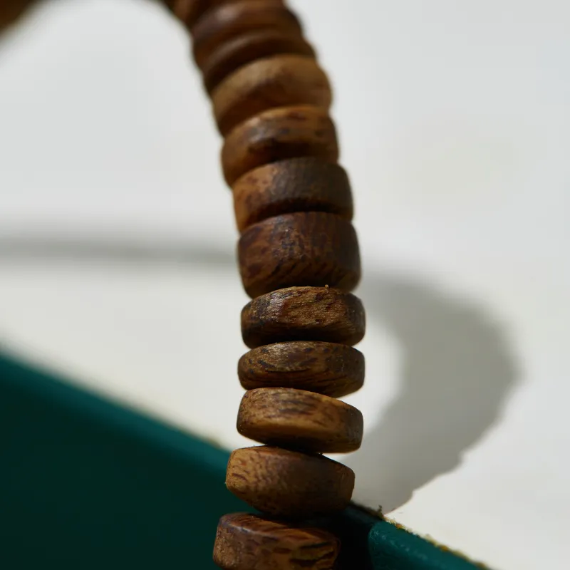 A Bead Song Green Kyara Agarwood Slices Slice Bead Unisex-5