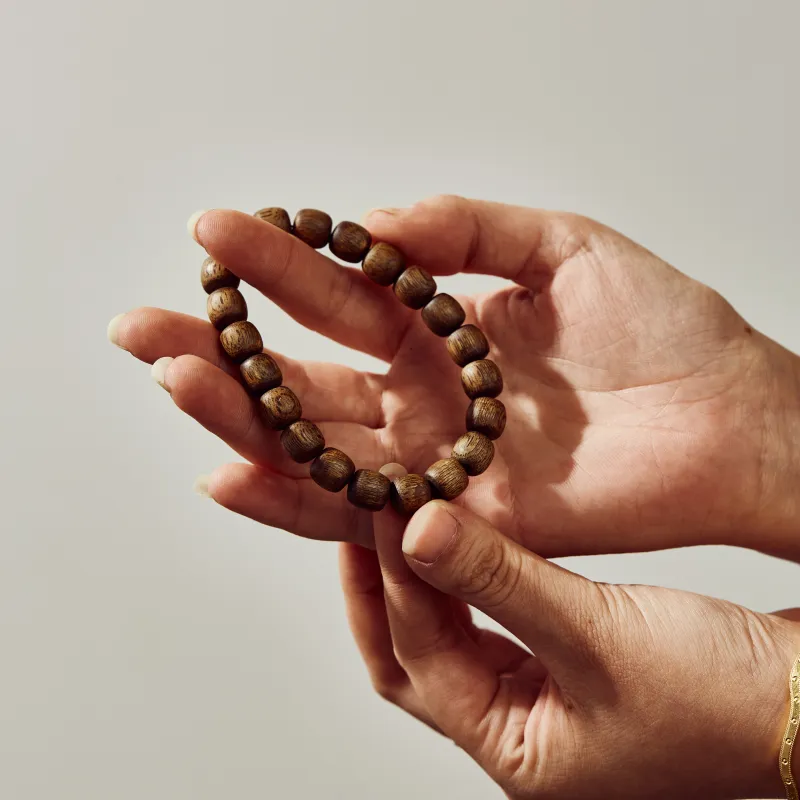 A bead Precious Wood Bead Strings Unisex-4