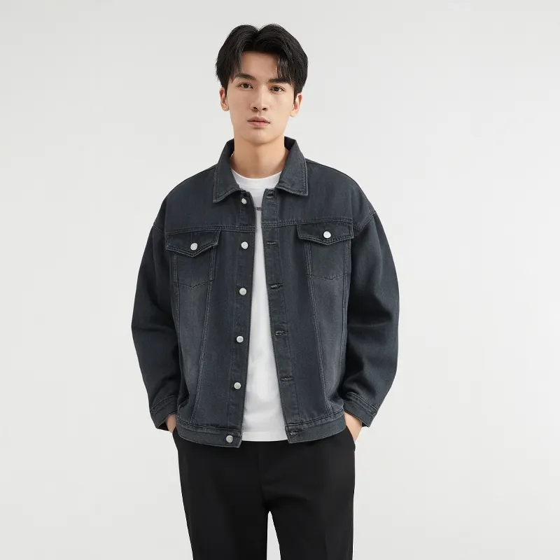 SUNDANCE Denim Jacket Unisex Distressed White Black-1