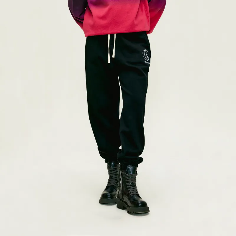 CHOUCHOUS Casual Pants Unisex Black-5