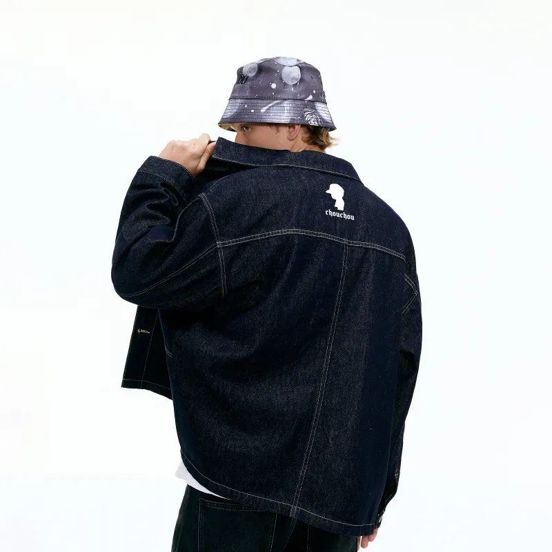 CHOUCHOUS Denim Jacket Unisex Blue-4