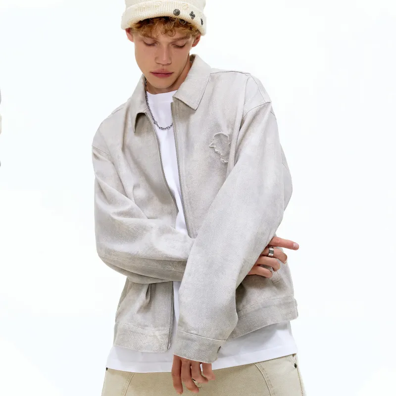 CHOUCHOUS Denim Jacket Unisex Gray-4