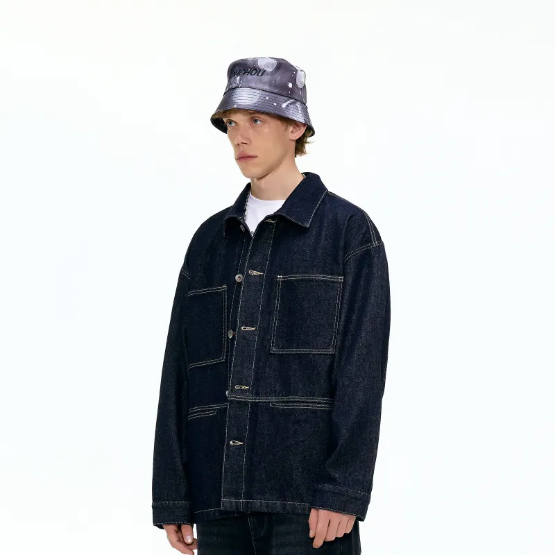 CHOUCHOUS Denim Jacket Unisex Blue-2