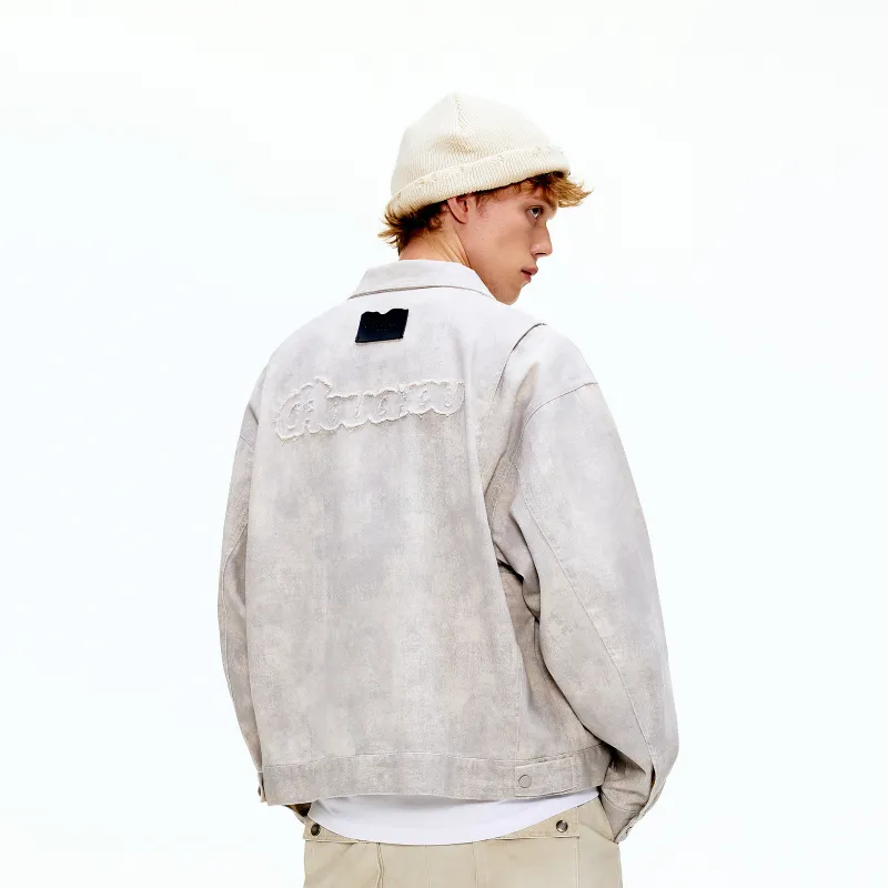 CHOUCHOUS Denim Jacket Unisex Gray-3