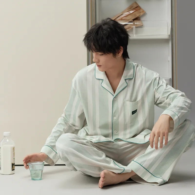 Peninsula City Pajama Set Men's Light Green-4