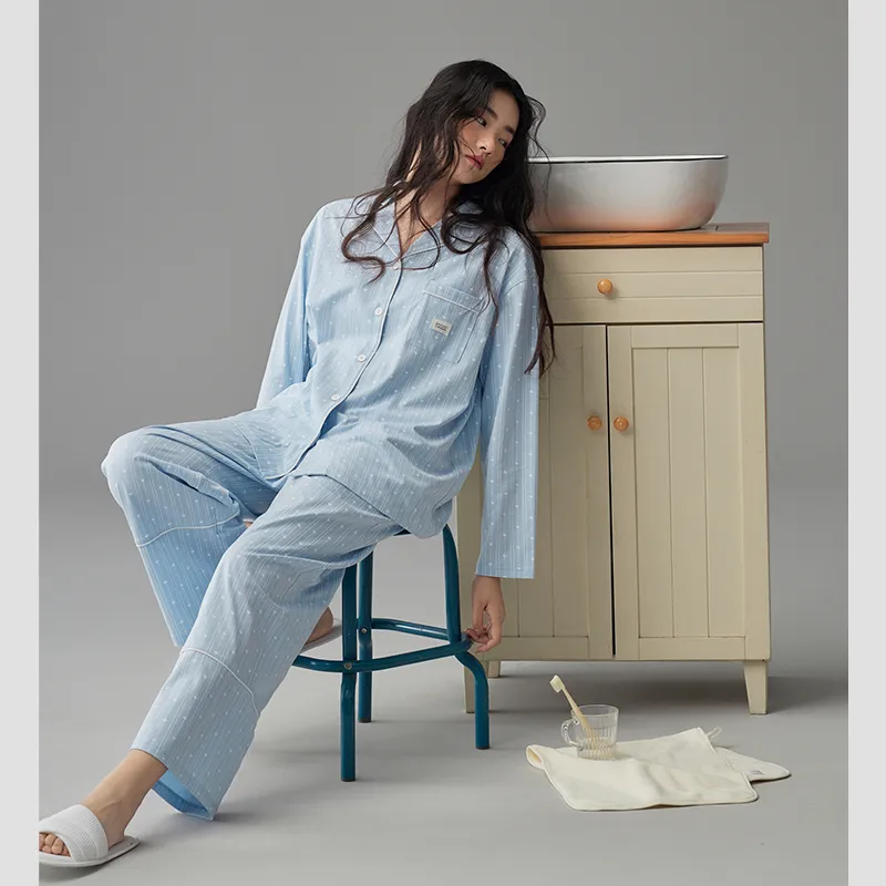 Peninsula City Pajama Set Women's Aqua Blue-4