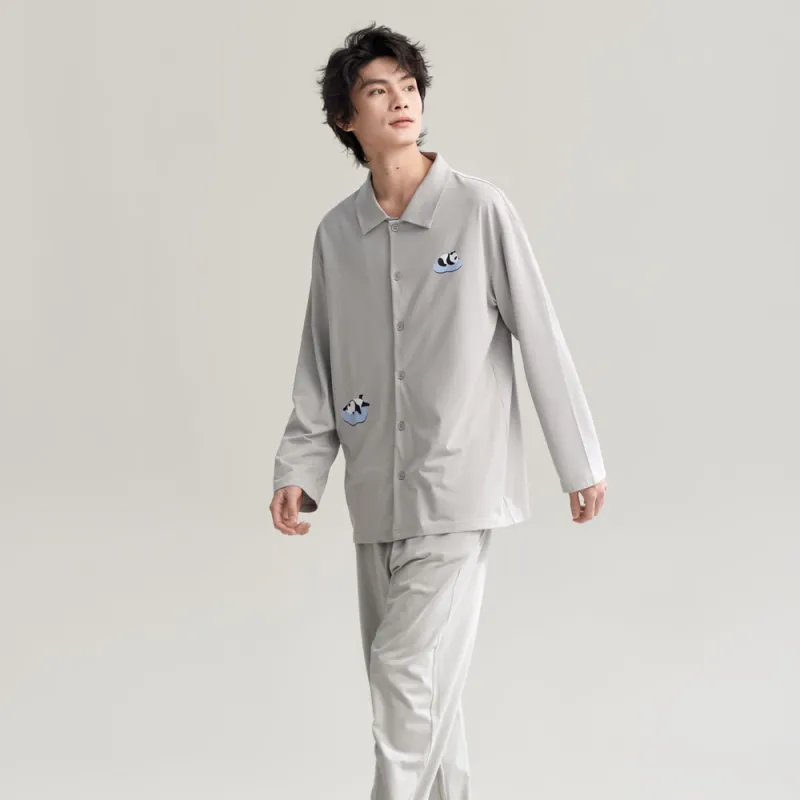 Peninsula City SS24 Pajama Set Men's Gift Box Set Light Gray-2
