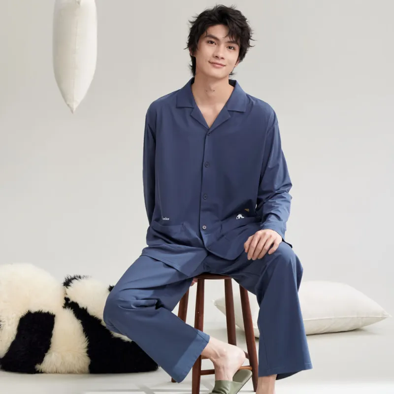 Peninsula City SS24 Pajama Set Men's Gift Box Set Sea Abyss Blue-5