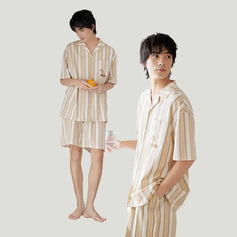 Peninsula City Pajama Set Men's Apricot-1