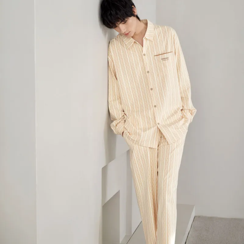Peninsula City Pajama Set Men's Gift Box Set Apricot-1