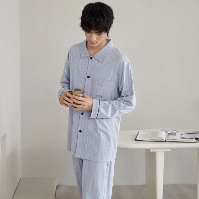 Peninsula City SS24 Pajama Set Men's Light Indigo-4