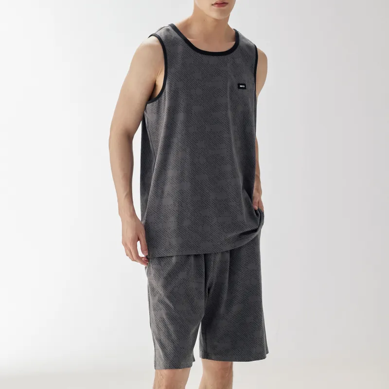 Peninsula City Pajama Set Men's Casual Gray-1
