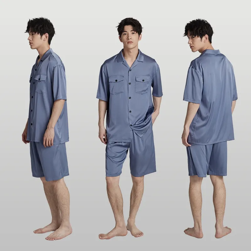Peninsula City Pajama Set Men's Gift Box Set Dusty Blue-1