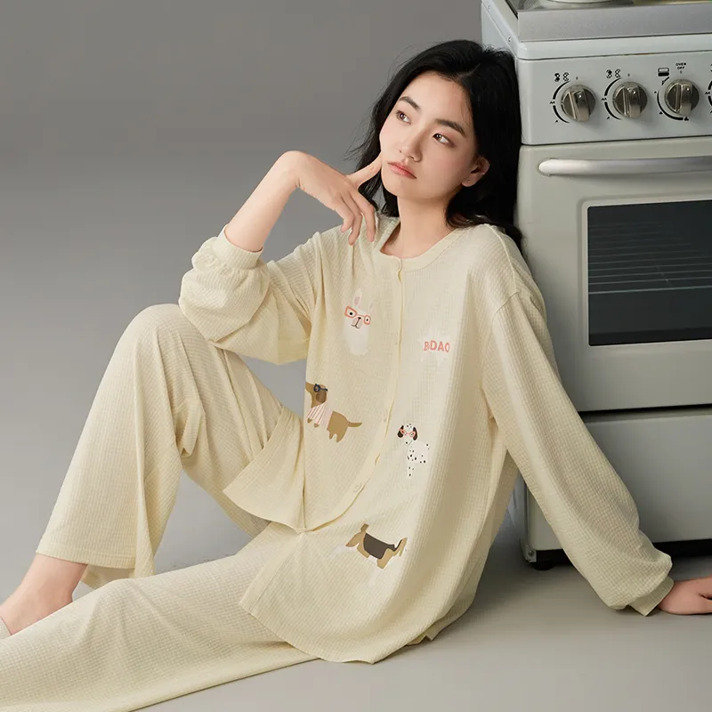 Peninsula City Pajama Set Women's Gift Box Set Custard-3