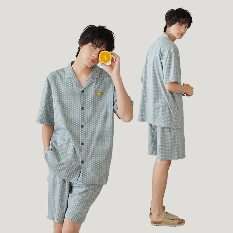Peninsula City Pajama Set Men's Gift Box Set Light Green-2