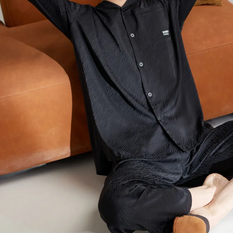 Peninsula City Pajama Set Men's Black Hole-2