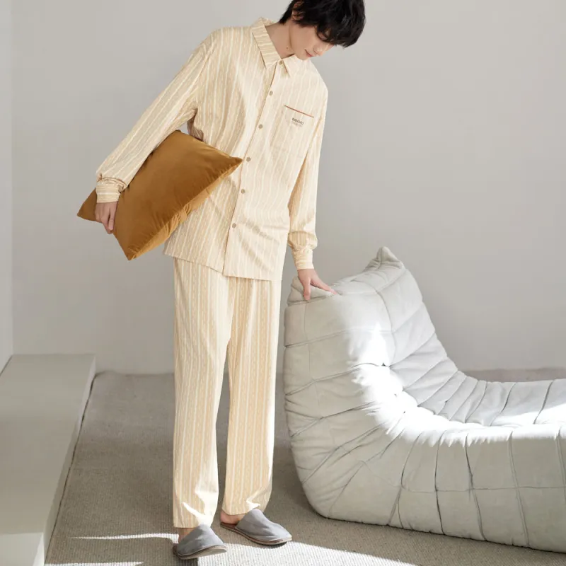 Peninsula City Pajama Set Men's Gift Box Set Apricot-3