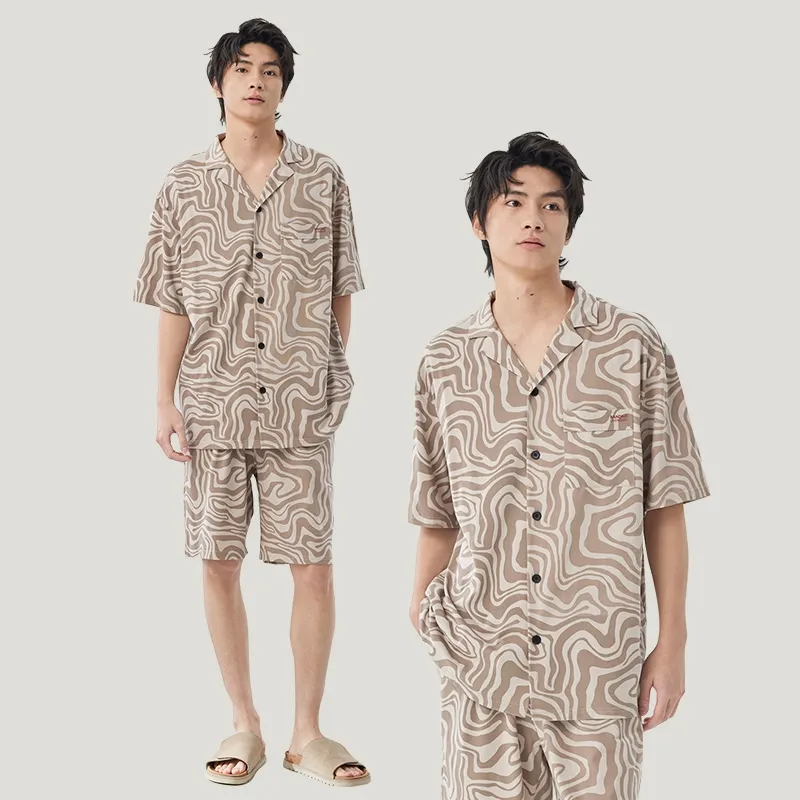 Peninsula City Pajama Set Men's Apricot-2