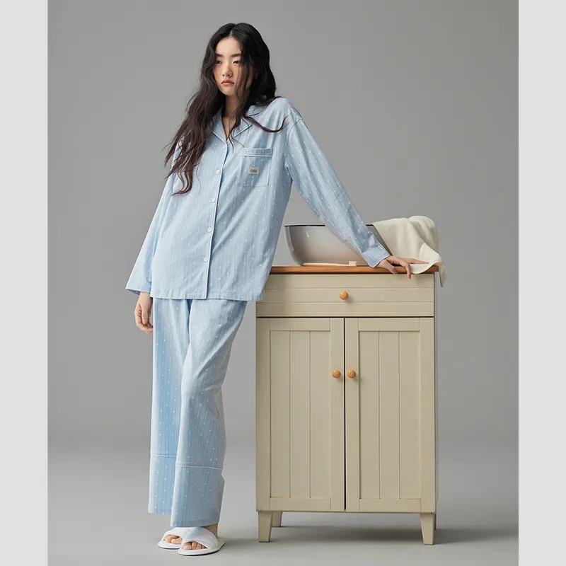 Peninsula City Pajama Set Women's Aqua Blue-3