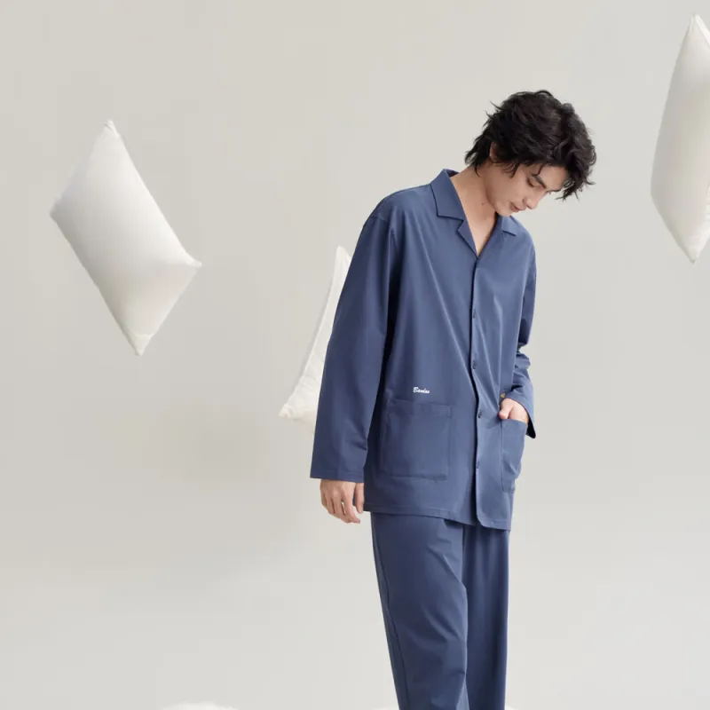 Peninsula City SS24 Pajama Set Men's Gift Box Set Sea Abyss Blue-2