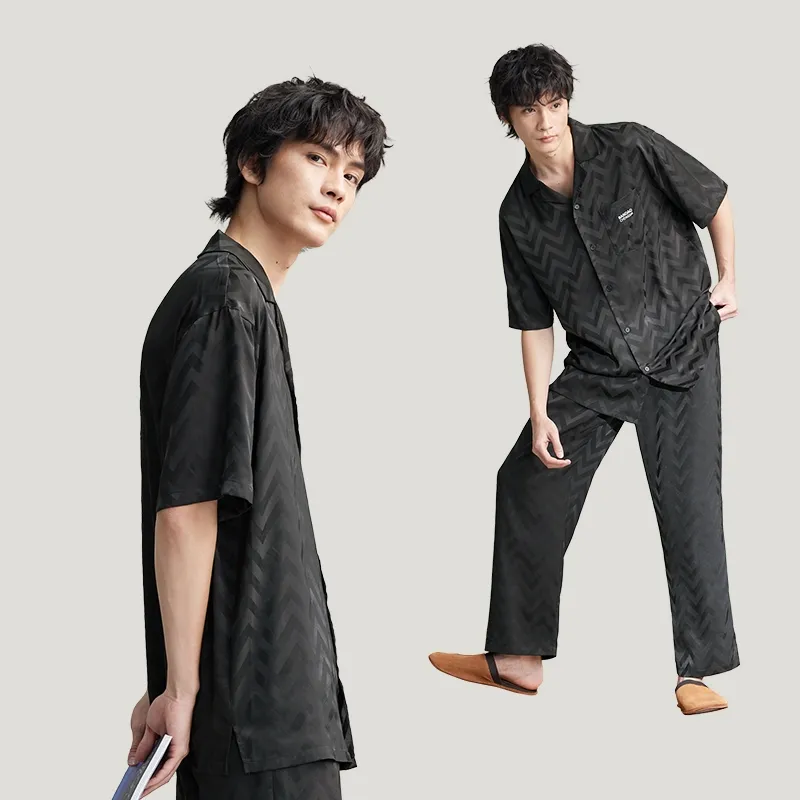 Peninsula City Pajama Set Men's Gift Box Set Black-2