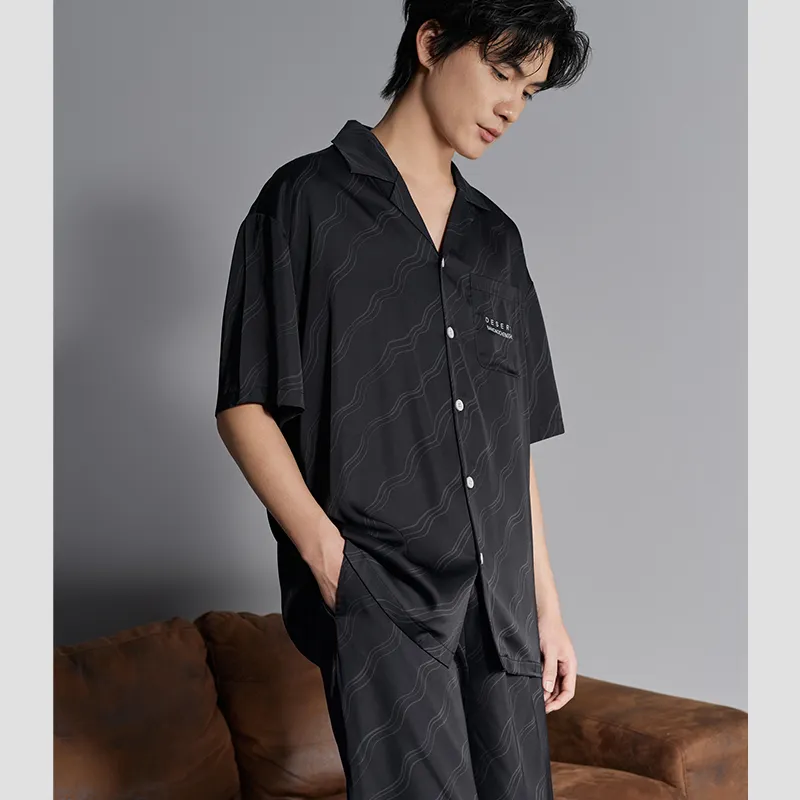 Peninsula City Pajama Set Men's Gift Box Set Black-2