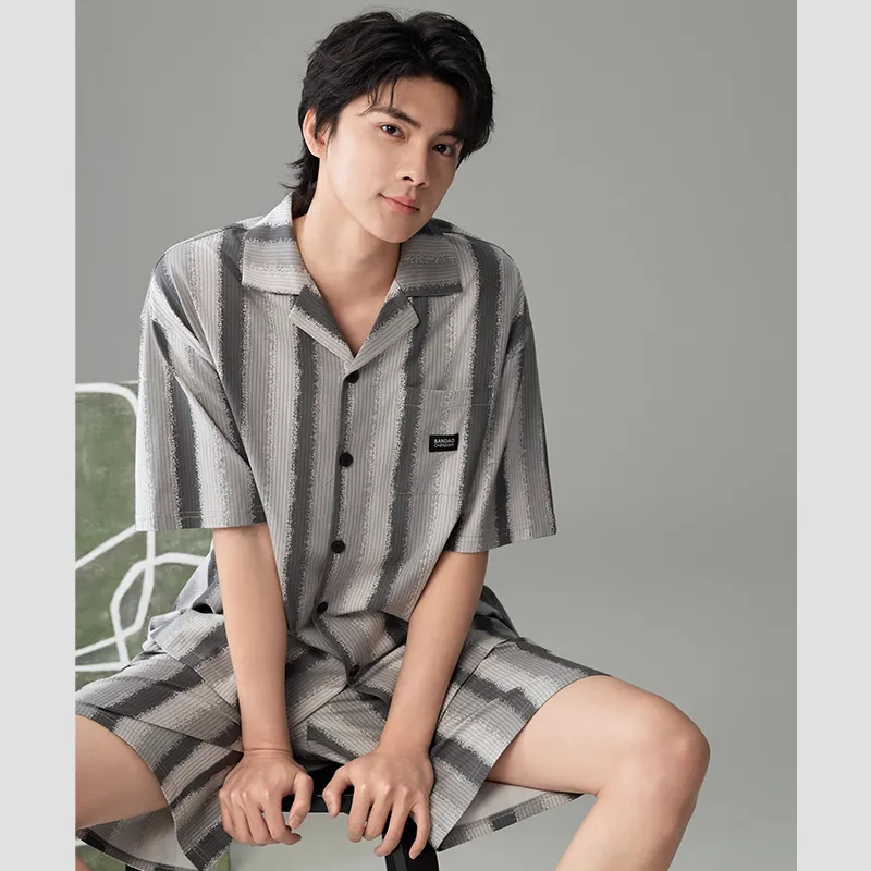 Peninsula City Pajama Set Men's Gift Box Set Gray-3