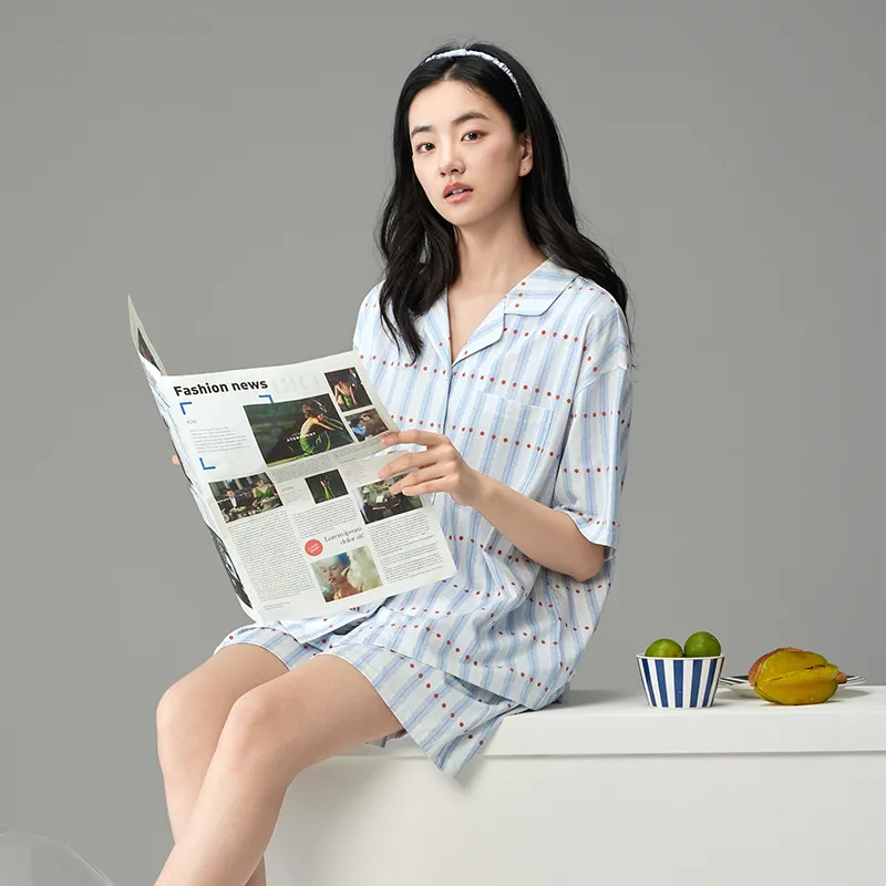 Peninsula City Pajama Set Women's Misty Blue-4