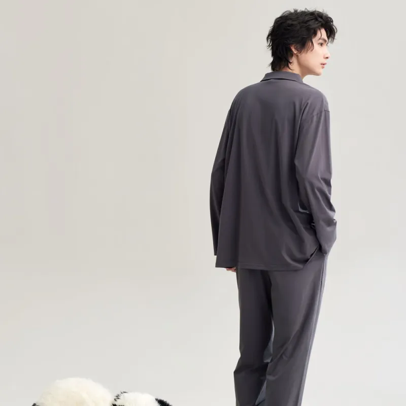 Peninsula City SS24 Pajama Set Men's Gift Box Set Thick Gray-4