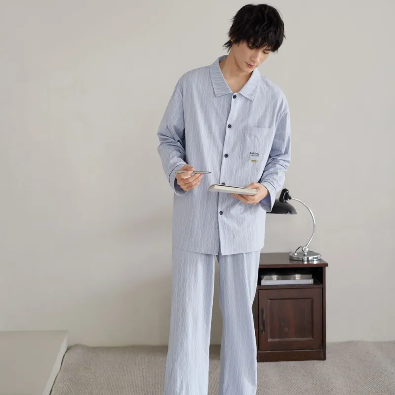 Peninsula City SS24 Pajama Set Men's Light Indigo-5