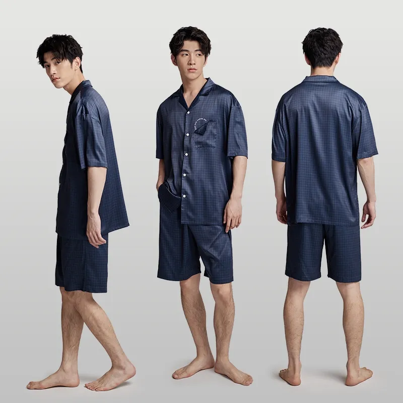 Peninsula City Pajama Set Men's Navy Blue Gift Box Set-5