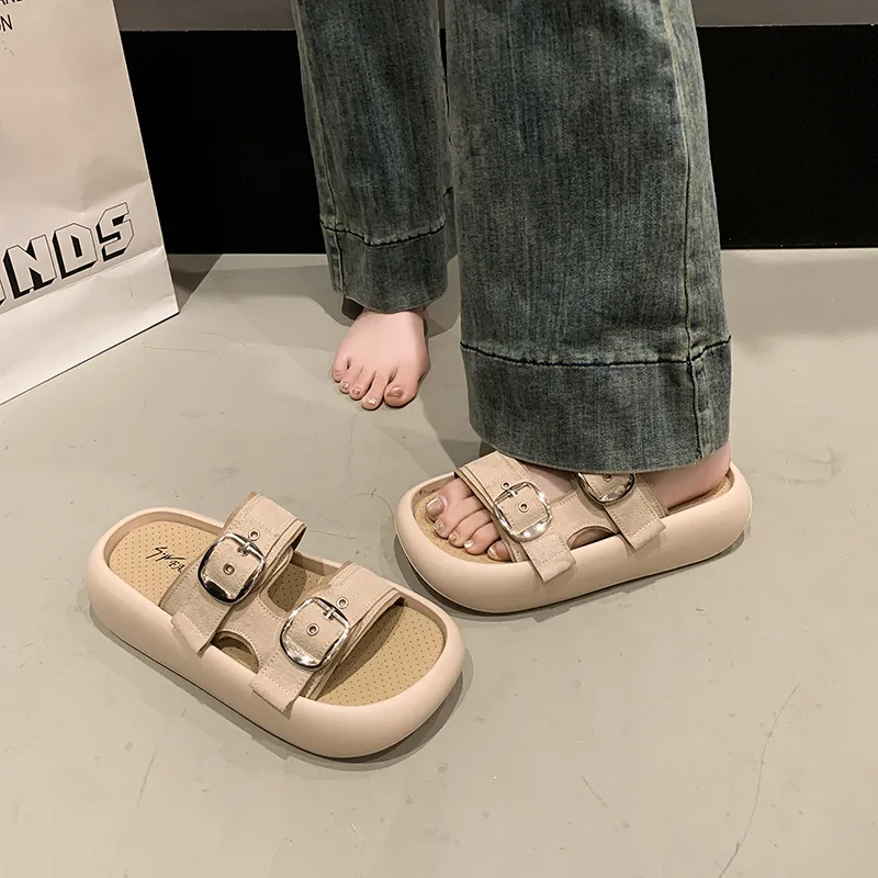 Betu Rubber Sole Abrasion Resistant Slide Slippers Women's-14