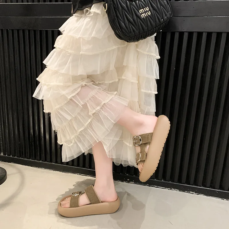Betu Rubber Sole Abrasion Resistant Slide Slippers Women's-11