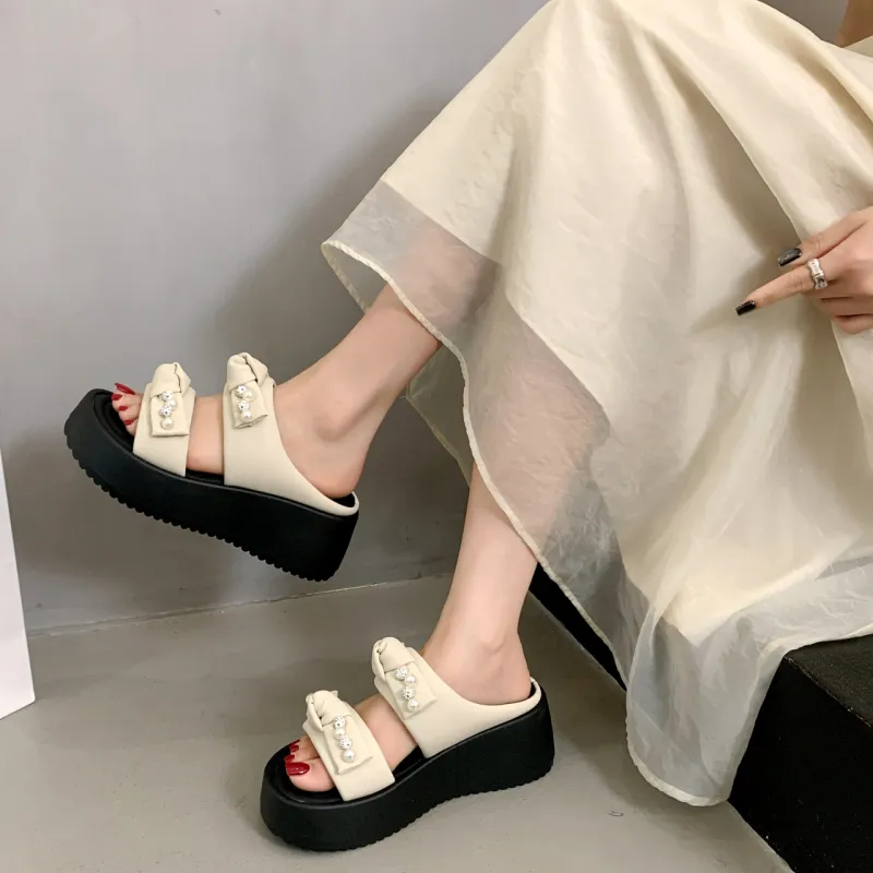 Betu Rubber Sole Slip Resistant Abrasion Resistant Slide Slippers Women's-1