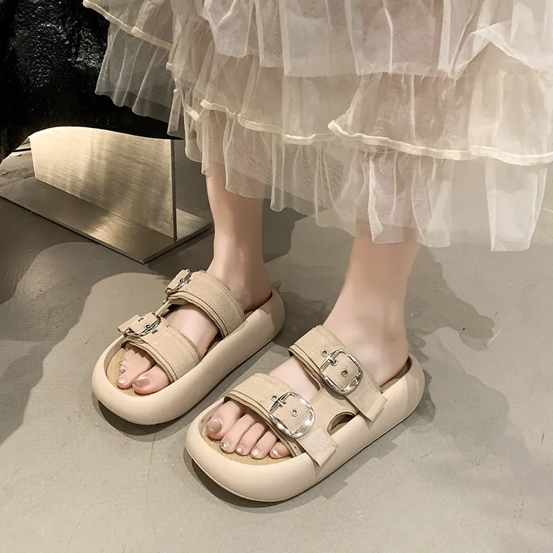 Betu Rubber Sole Abrasion Resistant Slide Slippers Women's-2