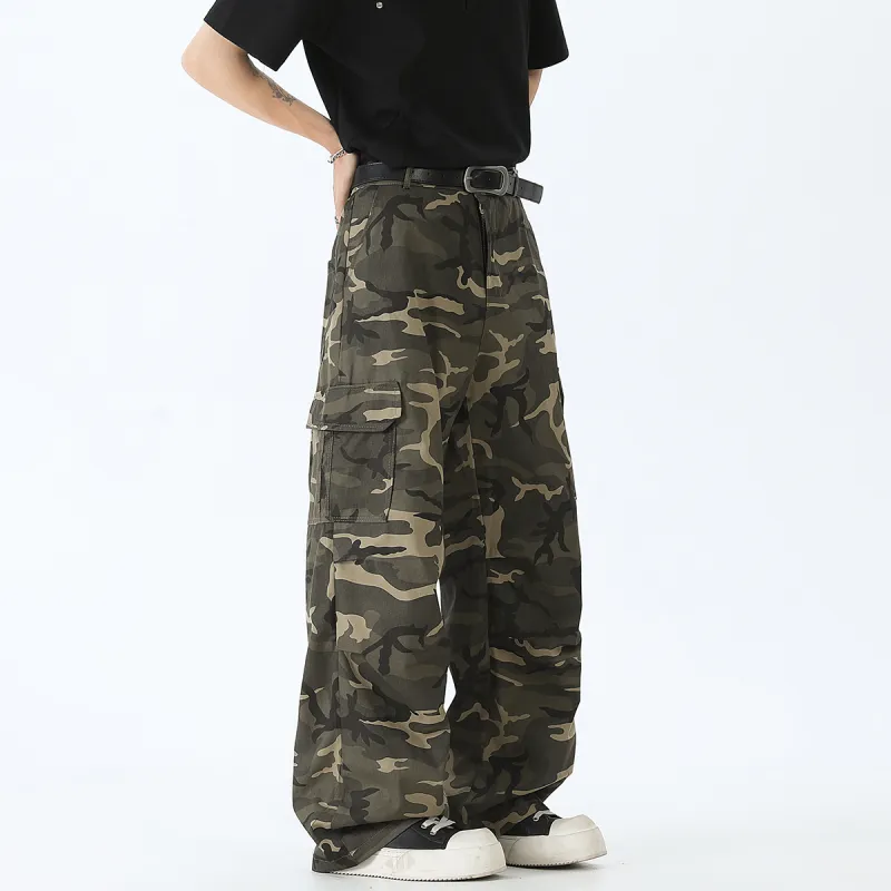 FAVEPOP Casual Pants Unisex Army Green-3