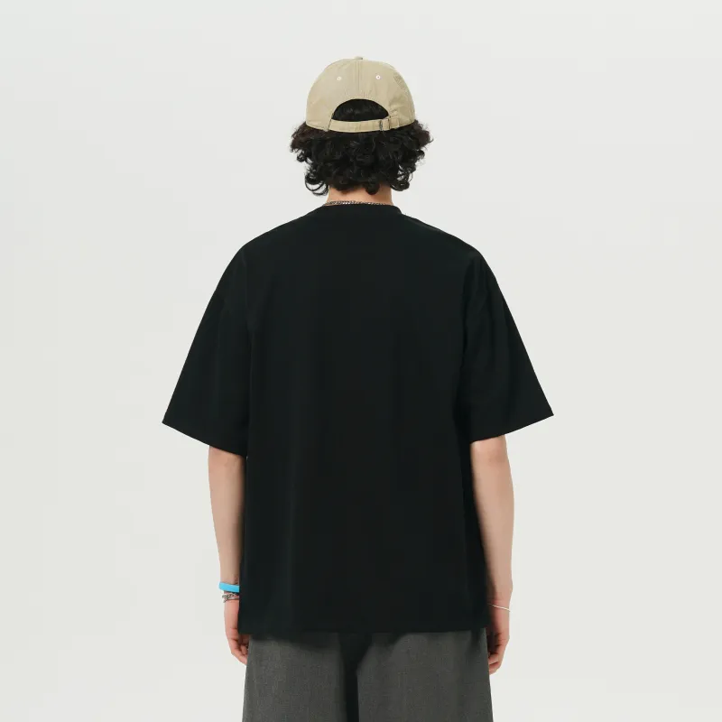 FAVEPOP Loose Fit Casual Crew Neck Short Sleeved T Shirts Unisex-3