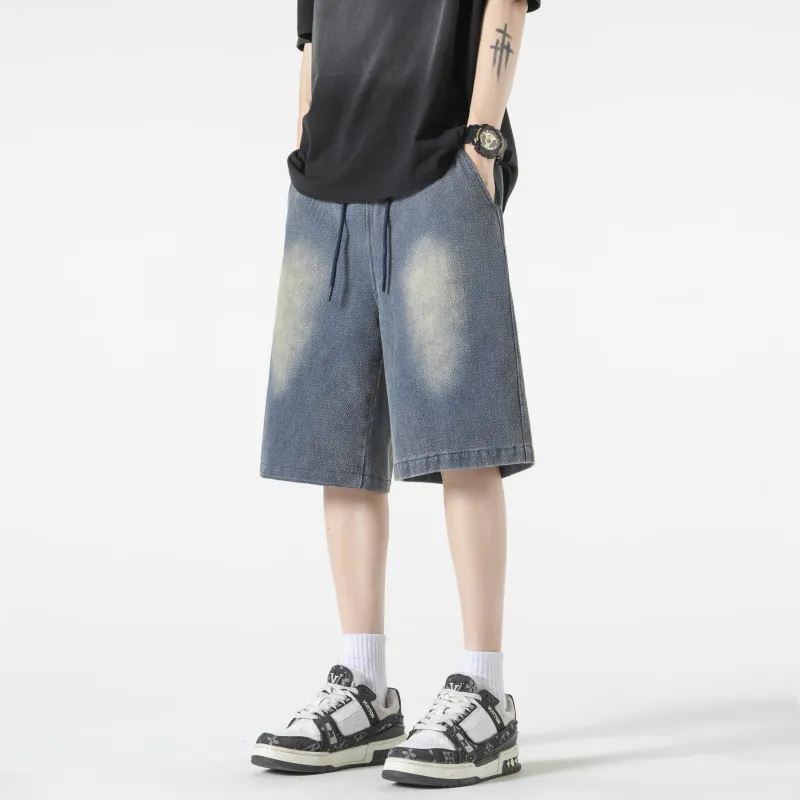 FAVEPOP Denim Shorts Unisex Blue-3
