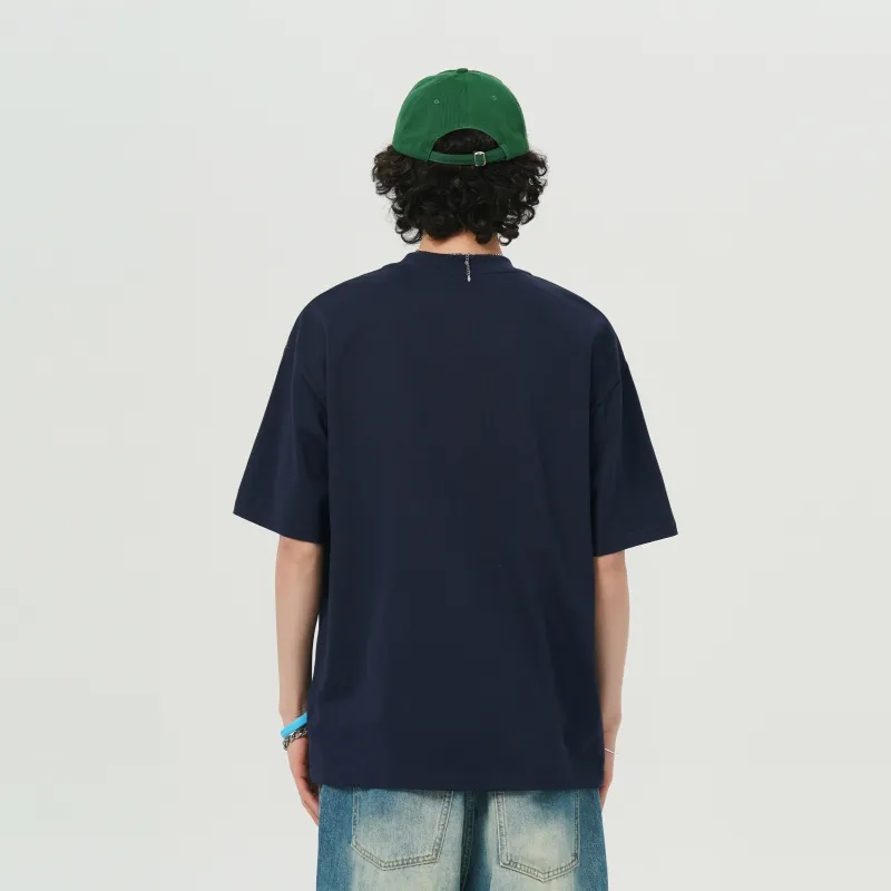 FAVEPOP Loose Fit Casual 100% Cotton Off The Shoulder Crew Neck Short Sleeved T Shirts Unisex-22