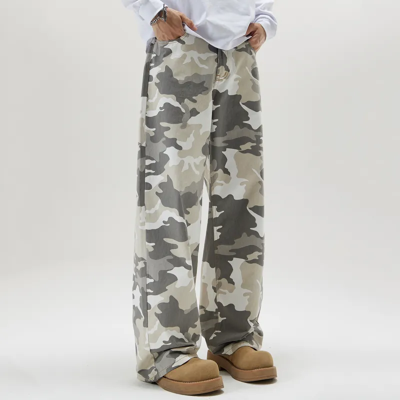 FAVEPOP Jeans Unisex Gray And White Camouflage-6