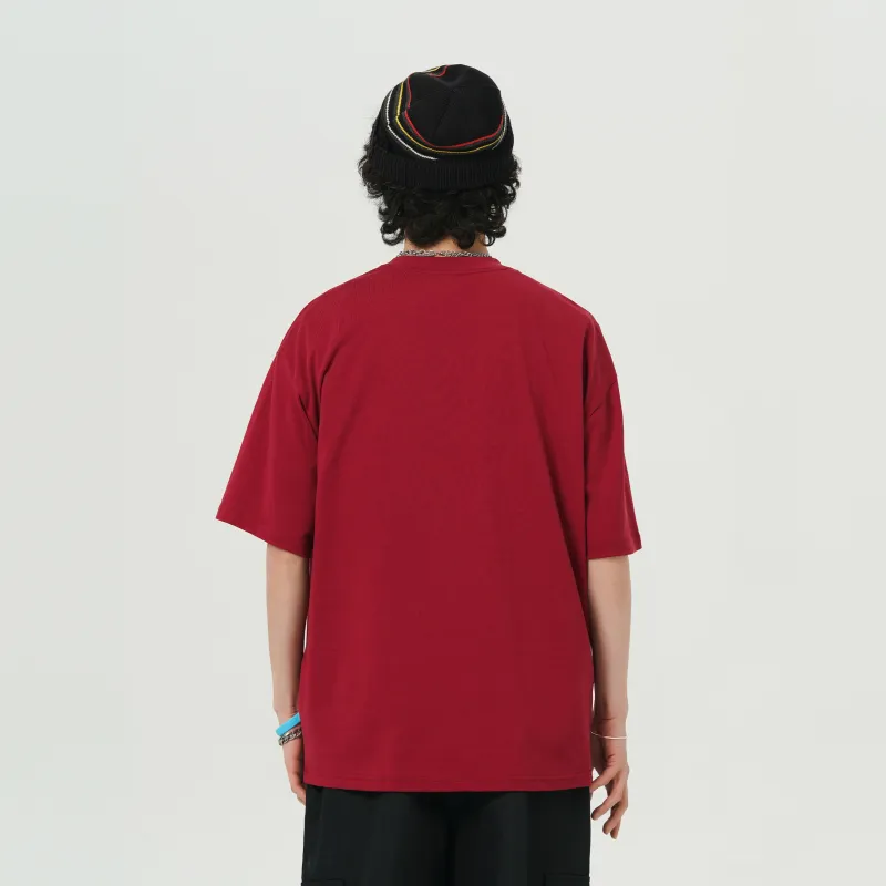 FAVEPOP Loose Fit Casual Crew Neck Short Sleeved T Shirts Unisex-17