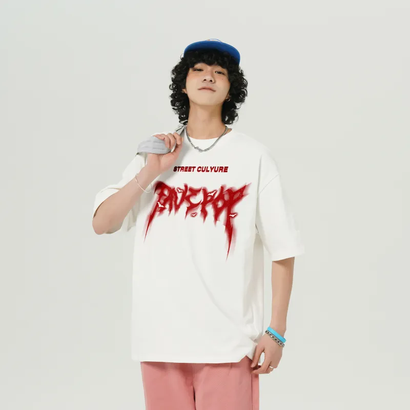 FAVEPOP Loose Fit Casual Crew Neck Short Sleeved T Shirts Unisex-8