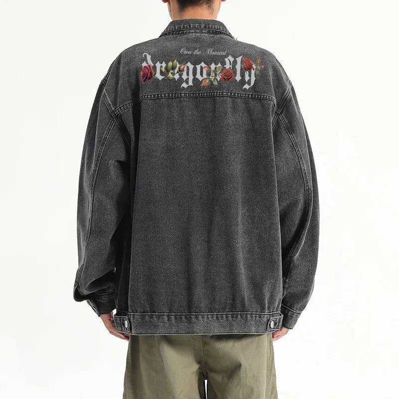 RED DRAGONFLY Denim Jacket Unisex Black-11