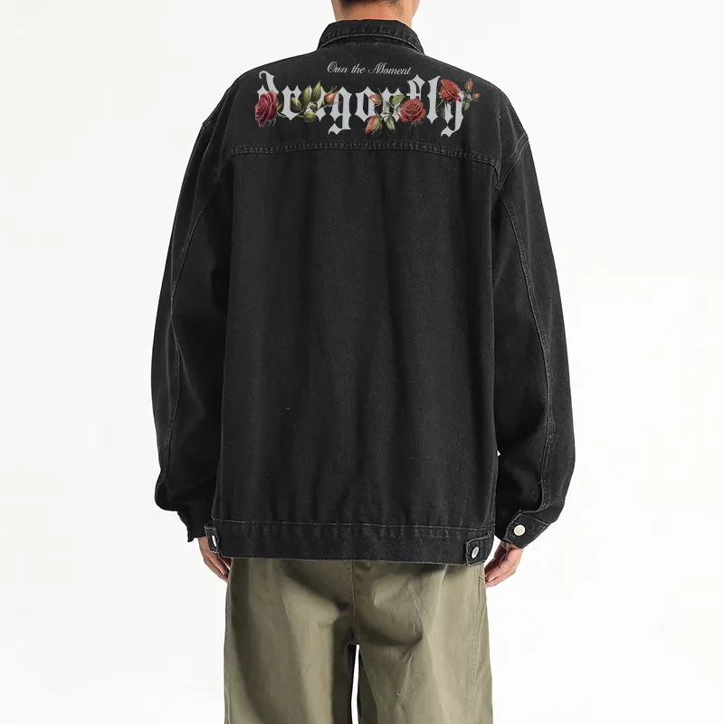 RED DRAGONFLY Denim Jacket Unisex Black-3