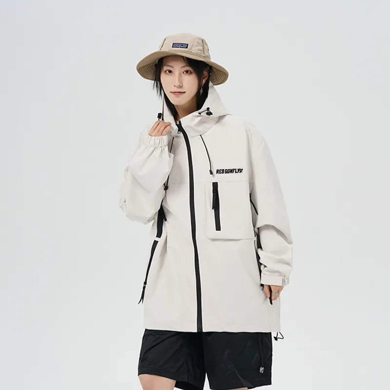 RED DRAGONFLY Water Resistant Windproof And Rainproof With Additional Wear Resistance Windbreaker Jacket Unisex-3