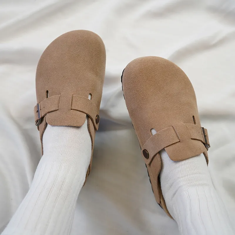 Zuogedu Abrasion Resistant Slip Resistant Closed Toe Slippers Unisex Mud Color-2