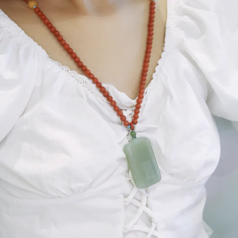 GANGCUI [Hetian Jade]Pendant Green Jade Unisex-2