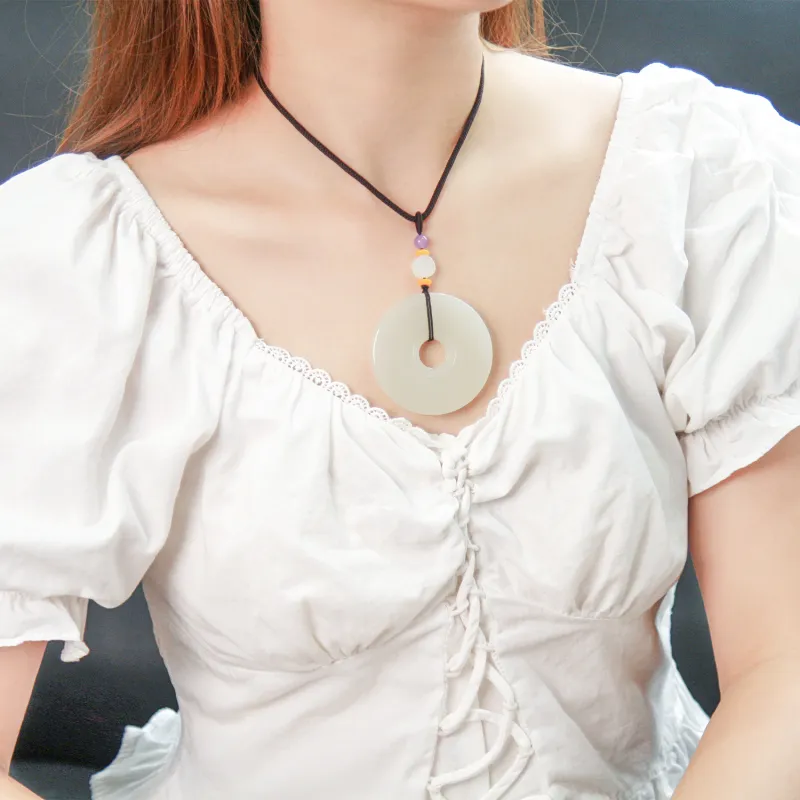 GANGCUI Pendants White Jade Unisex-1
