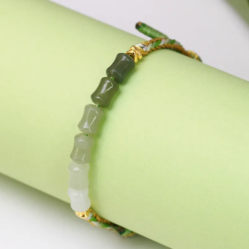 GANGCUI Hetian Jade Bracelets Women's Green Jade-2