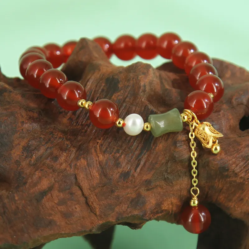 GANGCUI Natural Agate Bracelets Unisex-1